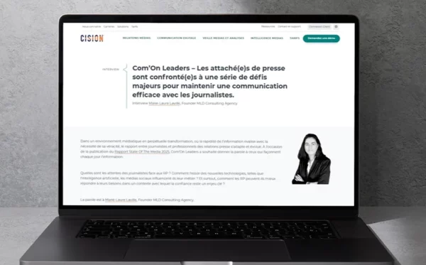 Interview de Marie-Laure Laville par Cision sur les bouleversements profonds que connaissent les métiers des RP à l'ère de l'IA
