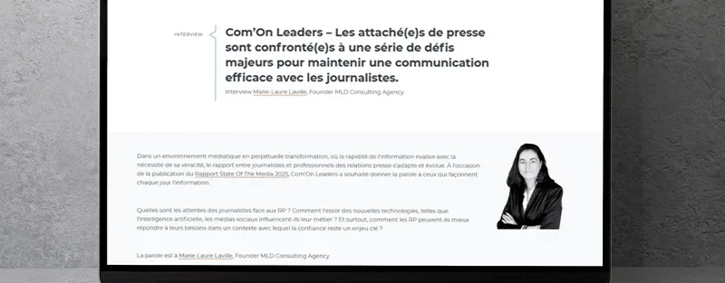 Interview de Marie-Laure Laville par Cision sur les bouleversements profonds que connaissent les métiers des RP à l'ère de l'IA