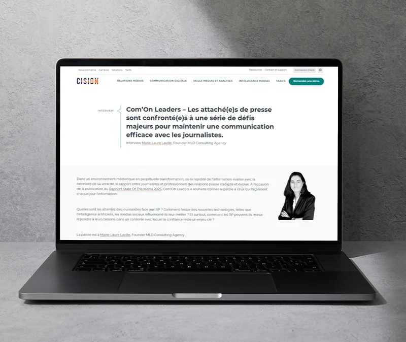 Interview de Marie-Laure Laville par Cision sur les bouleversements profonds que connaissent les métiers des RP à l'ère de l'IA