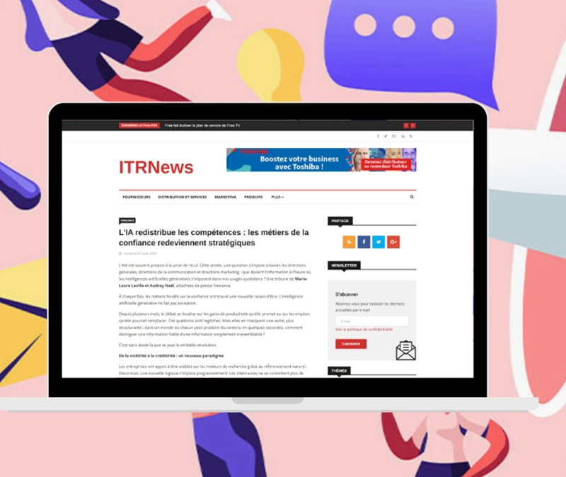 Tribune publiée sur ITRNews par Marie-Laure Laville et Audrey Noël, sur les changements générés par l'IA
